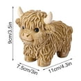 thumbnail image 3 of Xecvkr Cow Resin Statue Scottish Highland Cattle Lifelike Standing Lying Posture Four Colors Tabletop Decor 1 Piece, 3 of 9
