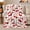 Red Cherry Gold Bow Festive, variant on Cheerful Cherry Pattern Autumn Sofa Organic Repeat, Cozy Botanical Garden Scene, Warm Flannel Blanket for Sunroom and Reading Nook, Garden Lovers Thanksgiving Gift, Artistic Home Decor