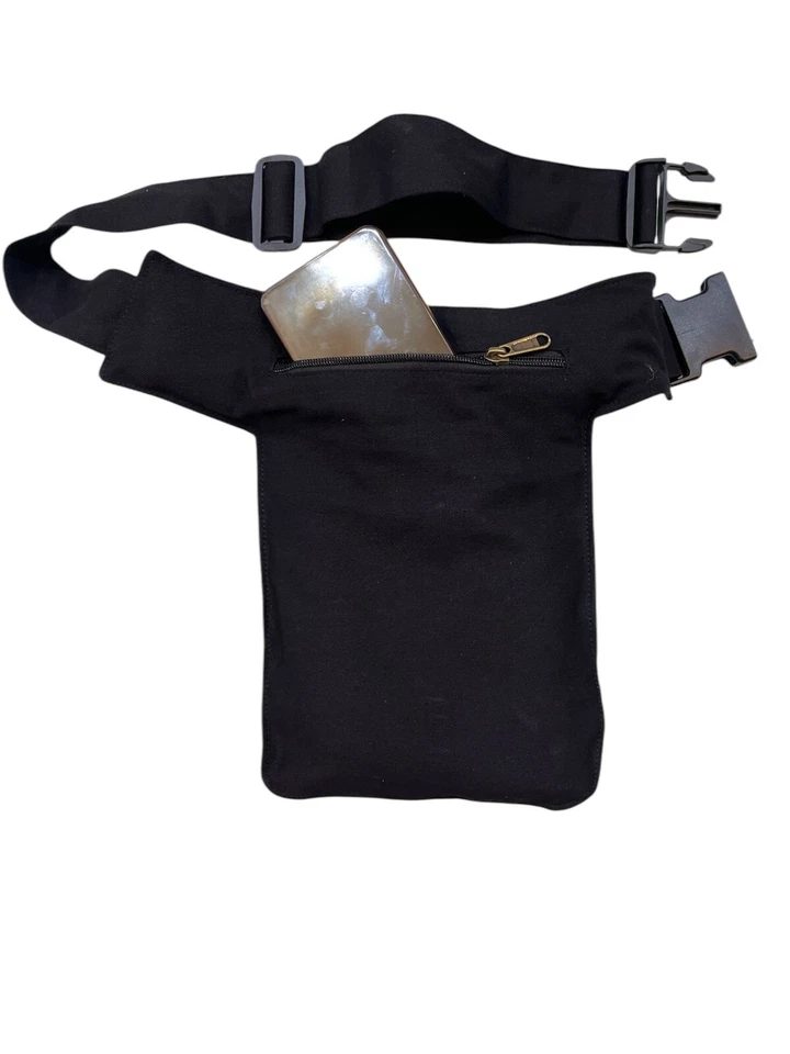 Narayani Crafts Unisex Fanny Pack Utility Waist Bag Cotton Canvas Hip Belt with Pouch Pockets