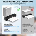 thumbnail image 3 of Crenova Laminadora Laminadora Con 10 Hojas Laminadas A4 Laminadora Caliente Y Fría Con Tecnología De Calentamiento Rápido Laminadora Térmica 9 Pulgadas Para Hogar Oficina Escuela Negocios Negro, 3 of 5
