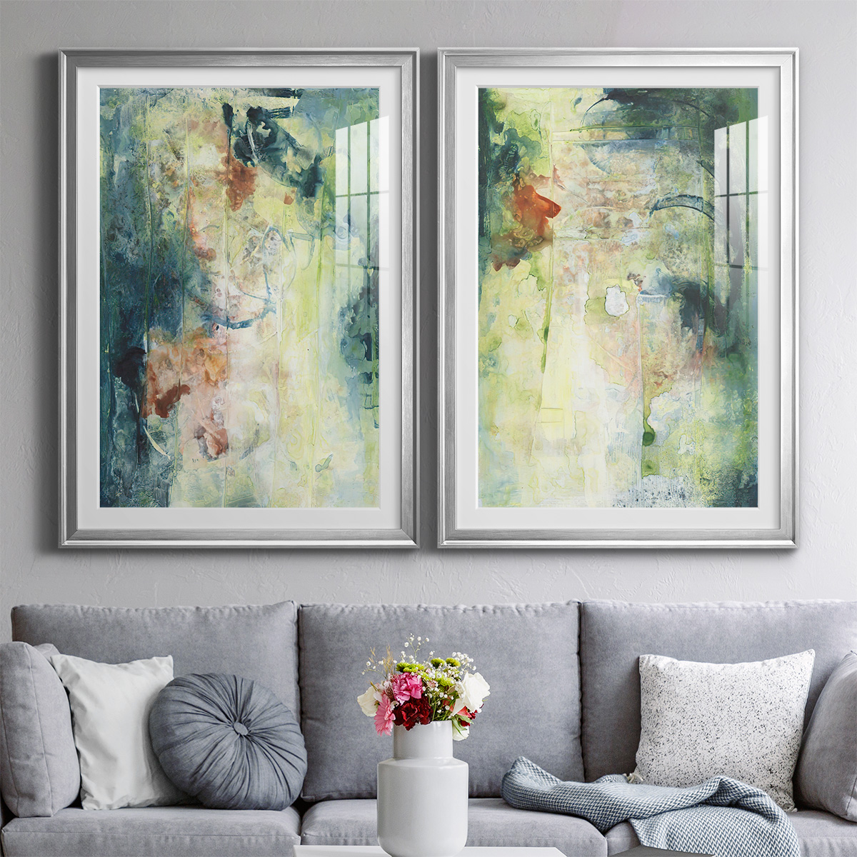 Wexford Home Nature's Elements I Premium Framed Print, 26.5" x 36.5" - Ready to Hang, Silver (Set of 2)