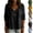 20# Black, variant on Women's Cotton Linen V Neck Blouse Casual 3/4 Sleeve Babydoll Pleated T Shirts Summer Boho Relaxed Fit Vacation Tunic Tops Light Blue L
