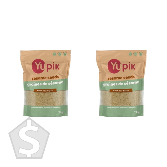 Yupik Graines de Sésame Décortiquées, 2 kg - Lot de 2