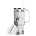 thumbnail image 2 of 40 oz Insulated Stainless Steel Tumbler Double Wall Stainless Steel Tumbler with 2-Way Drinking Grey Cute Donkeys Pattern, 2 of 9