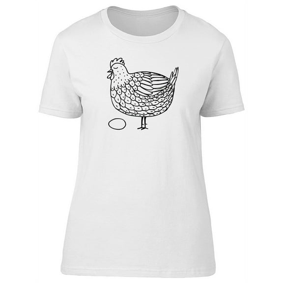 Cute Chicken Sketch T-Shirt Women -Image by Shutterstock, Female Medium