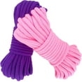 thumbnail image 3 of Soft Rope Cord, 2pack Soft Cotton Rope Thick Cotton Cord Craft Rope Thick Cotton Twisted Cord Each Rope10 M/33 Feet 8 MM (Pink+ Purple)by Torubia, 3 of 6