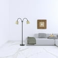 thumbnail image 6 of 65" Bronze Two Light Traditional Shaped Floor Lamp With Tan Square Shade, 6 of 7