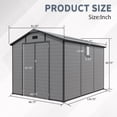 thumbnail image 5 of CarButler 8x10ft Plastic Outdoor Storage Shed Resin Tool Shed with TP Skylight,Window and Floor for Garden Patio Backyard Dark Gray, 5 of 9