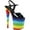 Black Patent/Rainbow Glitter Synthetic, variant on Women's Pleaser Flamingo 809WR Ankle Strap Sandal