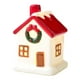 thumbnail image 4 of Mini casa navideña de cerámica, adorno navideño, decoración, regalo decorativo con luz Arco de borde rojo, 4 of 9