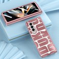 thumbnail image 4 of Case for Samsung Galaxy Z Fold 5 5G, Z Fold 5 Case Clear Plating PC Cover with Hinge Protection, Build-in Tempered Glass Screen Protector Anti-fingerprint Full Body Protection, Rosegold, 4 of 7