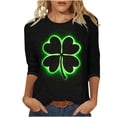 thumbnail image 3 of TaTaai St. Patrick's Day Women's Casual Print Round Neck 3/4 Sleeve T-Shirt Loose Top Gift, 3 of 5