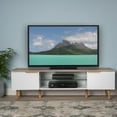 thumbnail image 2 of ZXNYH Rowan Wood TV Stand, White Matte / Oak Finish, 2 of 9