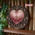 thumbnail image 5 of HELLOYOUNG Pink Heart Metal Wall Art with Gem Frame, Romantic 2D Aluminum Poster for Living Room, Home Decor, Cafe Wall Decor, Gift for Her, 5 of 6