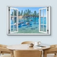 thumbnail image 3 of wall26 Canvas Print Wall Art Window View Vibrant Neon Mountain Forest Rock Lake Wilderness Nature Photography Realism Scenic Landscape Colorful Multicolor for Living Room, Bedroom, Office - 24"x, 3 of 5