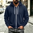 thumbnail image 4 of Mens Sweatshirt Zeliretfy Men's Windbreakers Casual Jacket Loose Solid Color Outdoor Long Sleeved Hooded Casual Jacket Windbreaker Front-Zip Jacket, 4 of 6