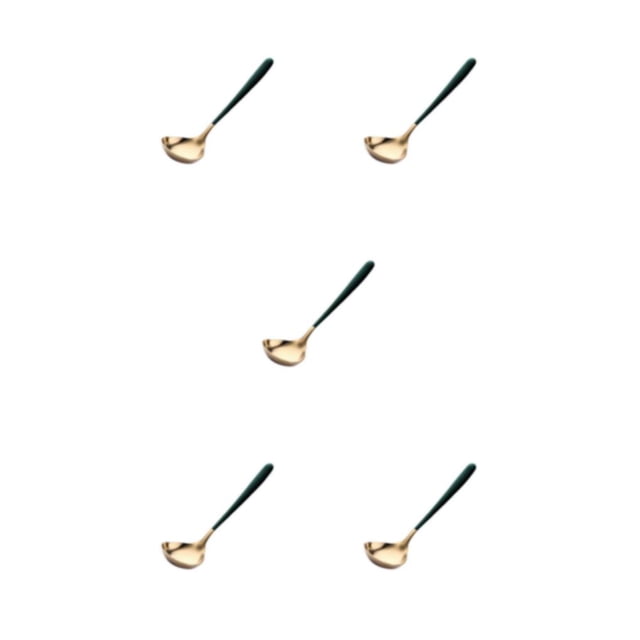 Toystoory Cuchara para salsa de acero inoxidable, antióxido, brillante, inodoro, , para cocina, restaurante, sopa, cucharón, accesorios, verde Type2 NO2