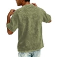 thumbnail image 5 of Mens Distressed Henley Shirts Retro Short Sleeve Cotton Tee Shirts Casual Button Down Washed T-Shirts Army Green XL, 5 of 7