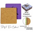 thumbnail image 4 of Inkdotpot Set of 6 Drink Coasters DecorativeNon,SlipCork Base4-inch Square PrintedCoastersEasy Clean- Bird, 4 of 8