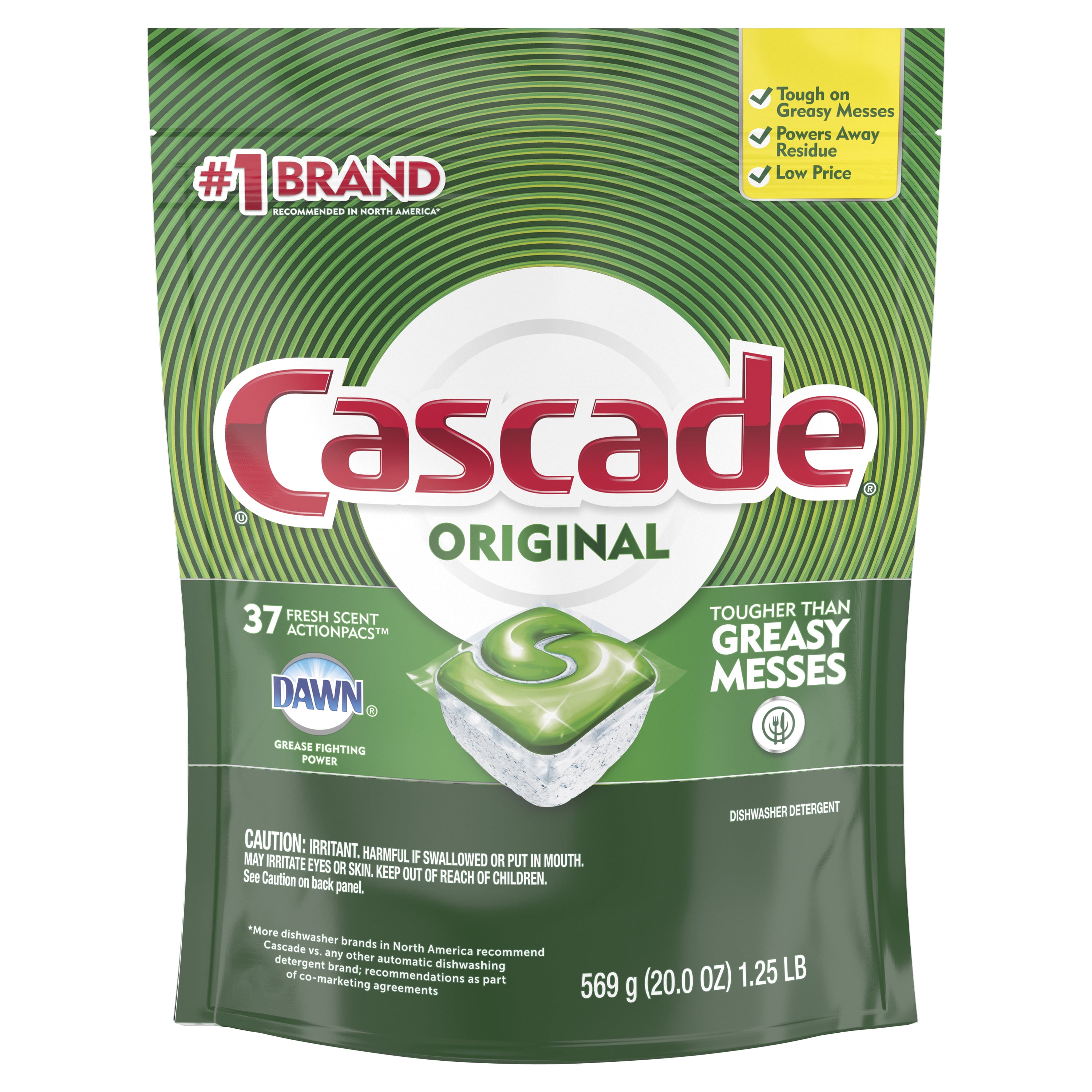 Cascade ActionPacs Dishwasher Detergent, Fresh Scent, 37 Ct Walmart