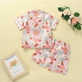 thumbnail image 7 of Toddler Baby Kids Boys Girls Satin Summer Pajamas Set Short Sleeve Button-Down Pajamas Top Pants 2Pcs Loungwear Sleepwear Pjs 0-6 Years, 7 of 7
