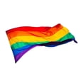 thumbnail image 4 of Drapeau Arc-en-Ciel Fibre de Polyester Coloré Pliable Décoration Homosexuelle Réutilisable Drapeaux avec 2 Trous Bannières Accessoire Extérieur Bleu Violet Rouge Vin 90*150CM, 4 of 9