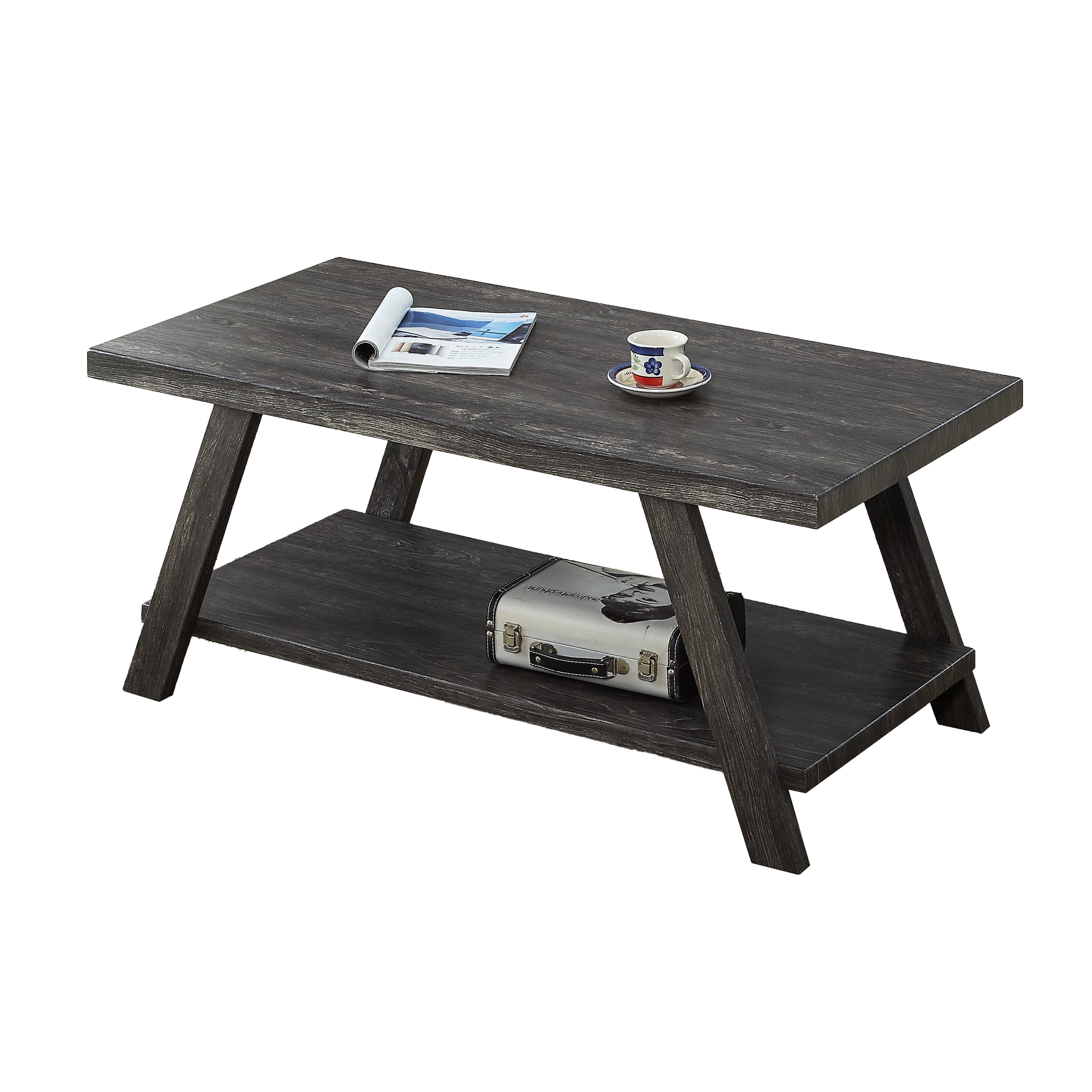 Athens Contemporary Wood Shelf Coffee Table