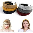 thumbnail image 5 of Diademas, 6 paquetes de banda para el cabello de tela, envoltura elástica ancha y lisa para la cabeza, lindos accesorios con nudos para mujeres y niñas, 5 of 5