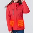 thumbnail image 2 of Women's Heated Jacket Windproof Outdoor Sports Fast Warm Up Hooded Jacket Long Sleeve Electric Heated Coat Solid Color Heating Clothing Thermal Women's Jackets, 2 of 4