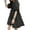 Black, variant on VONDA Women's O Neck Solid Color Summer Blouse Pleated Mini Dress