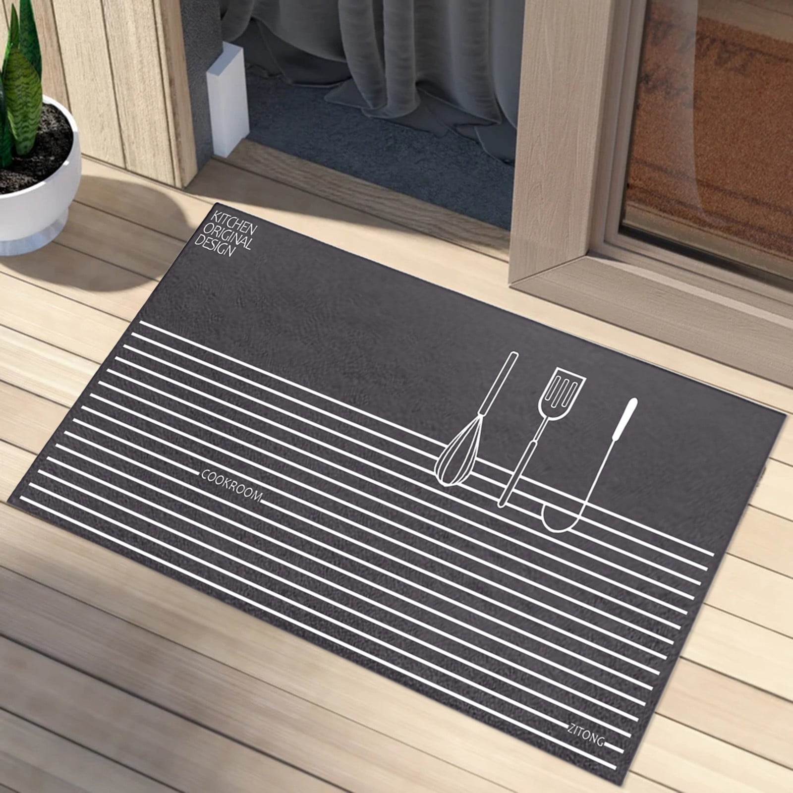 MRULIC Door Mat Indoor Outdoor Non-Slip Low-Profile Design Floor