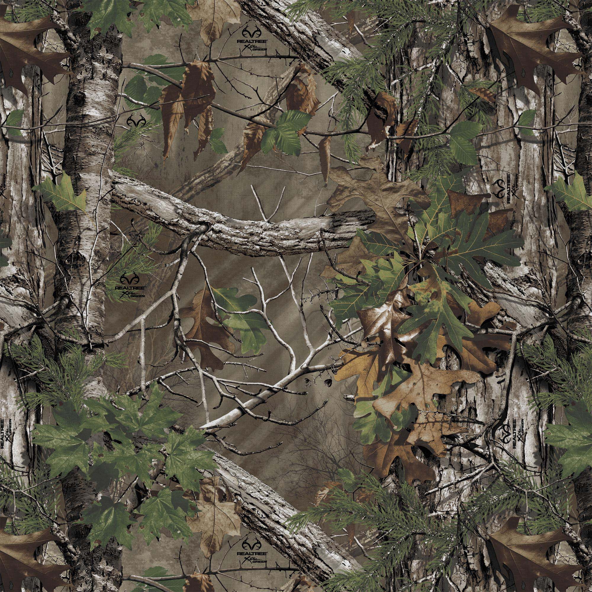 (4 pack) Real Tree 100% Cotton Camo, Green, 18" x 21" for Quilting & Sewing, 1 Each