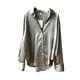thumbnail image 3 of Blusa de mujer Camisa holgada de manga larga de satén Retro Girl Casual Top, Verde, L Advancent AP001166-15B, 3 of 7