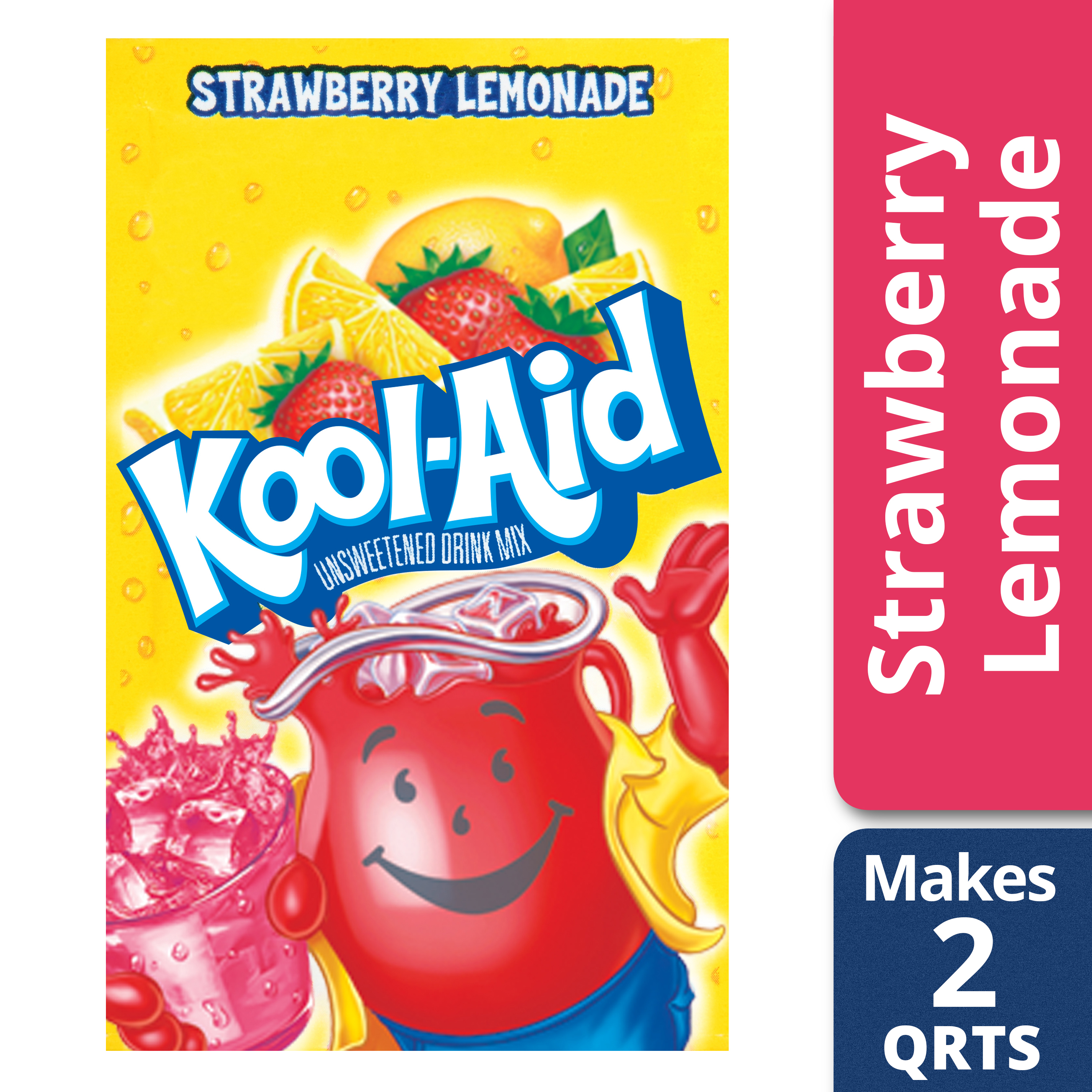 KoolAid Unsweetened Strawberry Lemonade Powdered Drink Mix, Caffeine