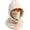 Beige, variant on Double Layer Fleece Hooded Hat, 3-in-1 Integrated Winter Hat with Face Cover and Neck Warmer, Adjustable Drawstring, Unisex