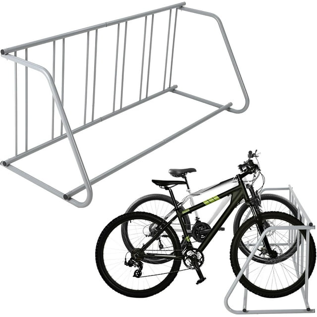 BeesClover Porte-Vélo au Sol, Support de Stationnement au Sol pour Bicyclette, Porte-Vélo de Garage Tout en Acier, Support de Rangement pour Rues, Cours et Événements Cyclistes