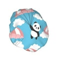 thumbnail image 2 of Disketp Panda Flying In The Sky Shower Caps,Reusable Shower Cap For Women, Double Layer Waterproof Hair Cap, Large Size For All Hair Lengths,For Girls Spa Home Salon Use, 2 of 9