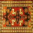 thumbnail image 1 of Ahgly Company Machine Washable Indoor Square Persian Yellow Traditional Area Rugs, 4' Square, 1 of 4