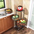 thumbnail image 2 of Round Rotating Multi-Layer Kitchen Storage Shelf, Fruit and Vegetable Storage Basket, Kitchen Storage Rack Floor-Standing, Household Storage Rack for Kitchen Living Room Toilet,28*60CM, 2 of 5