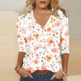 thumbnail image 2 of Giftesty Three Quarter Sleeve Tops for Women V Neck Printed T Shirts Casual Blouse&Shirt, 2 of 5