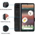 thumbnail image 6 of Case for Google Pixel 6a (2022) 6.1 Inches, Wallet Flip Cover [RFID Blocking] [3 Card Slots 1 Money Pocket] [Magnetic Closure] [Stand Kickstand] PU Leather Shockproof Folio Phone Case - Black, 6 of 13