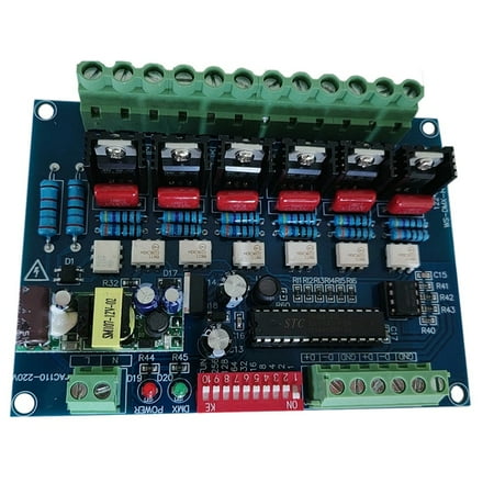 

6CH DMX512 Decoder AC110V-220V High Voltage 50HZ 6 Channels Dimmer Board 5Ax6CH for Incandescent Light Bulbs