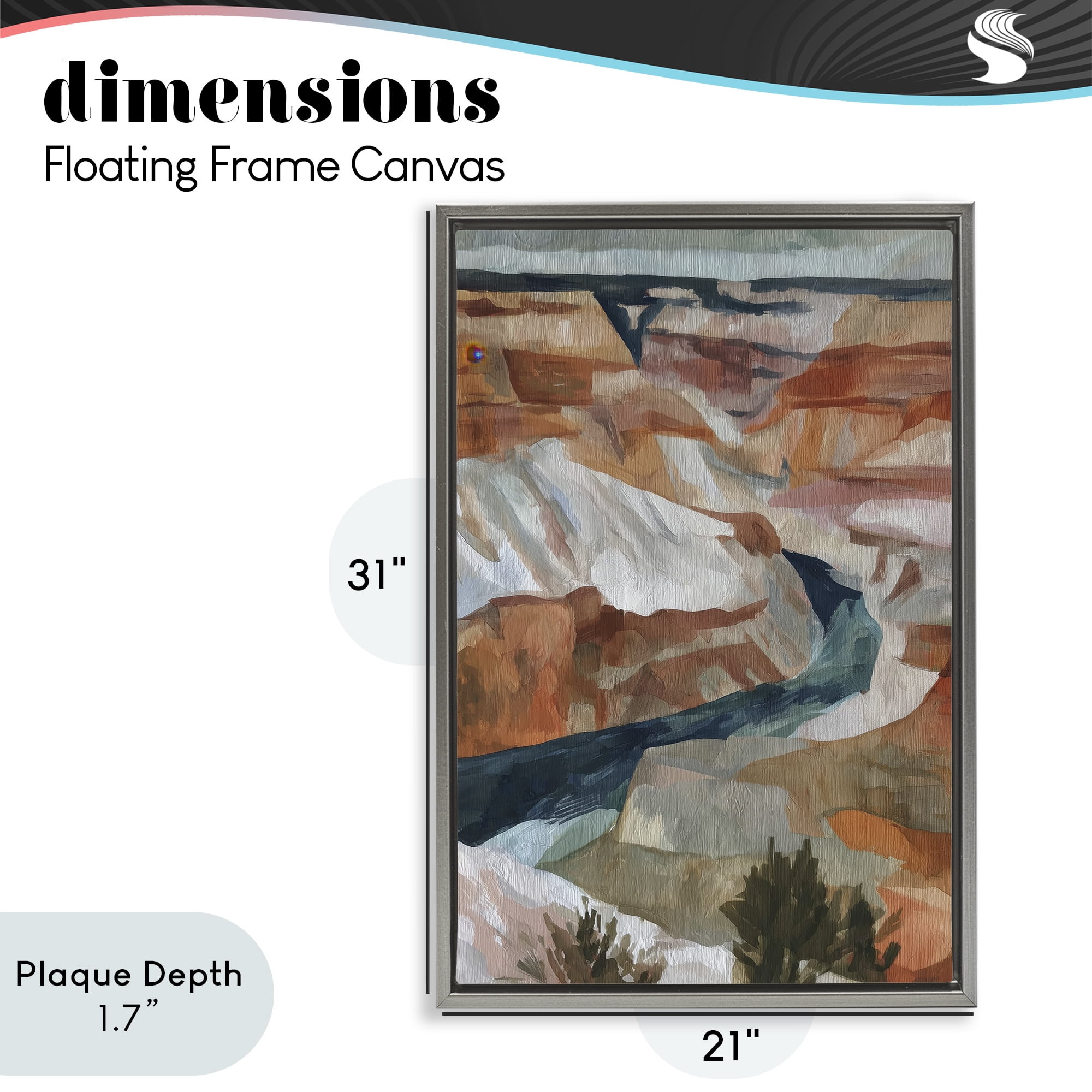 Stupell Industries Canyon Rim Textures Impression Gray Framed Floater Canvas Wall Art, design by Chromatic Storm Studio