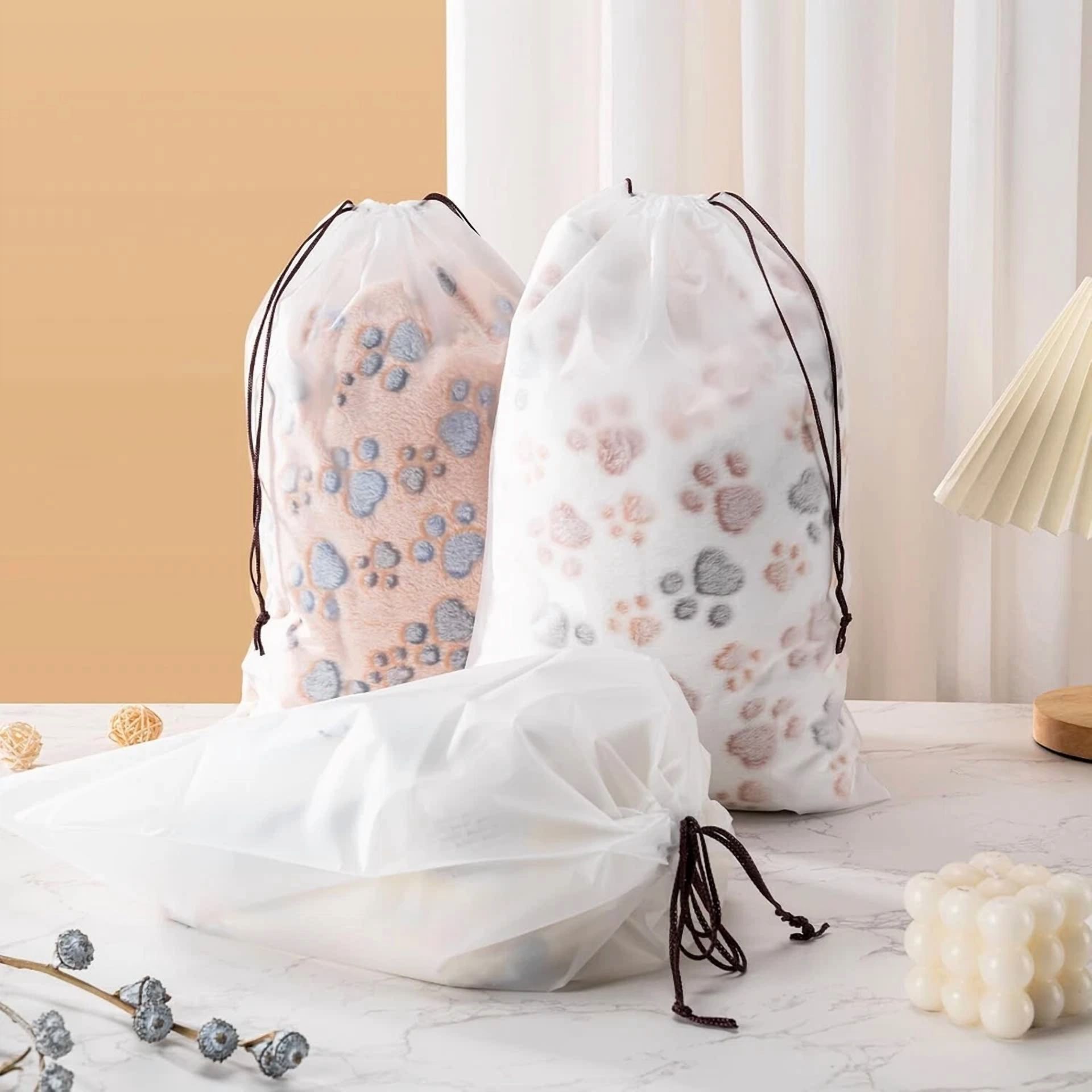 BUTTERFLY- Hoewina Transparent Shoe Bags For Travel With Rope 8Pcs Large Clear Shoe Bag