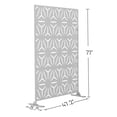 thumbnail image 3 of Neutypechic Decorative Privacy Screen Outdoor Divider with Stand Metal Corten Steel 75" x 48" x 16" White, 3 of 5