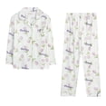 thumbnail image 4 of MEICHEN Pajamas for Women Set Women Casual Lapel Button Print Two Piece Long Sleeve Pajamas Pajamas Suit Womens Sleepwear, 4 of 4