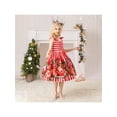 thumbnail image 3 of One opening Christmas Little Girls Dress, Stripe/Argyle/Dot  Cartoon Print One-piece for Party, 3 of 9