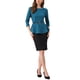 thumbnail image 2 of INSPIRAR CHIC Blusas Peplum para Mujeres de Manga 3/4 con Cinturón Elegante para Trabajo XL Azul Lago, 2 of 6
