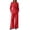 Red, variant on Women's 2 Piece Outfits Matching Lounge Sets Wrap Tops and Pants Fall Business Suit Set Dressy Pantsuits Women's Casual Business Office Suit