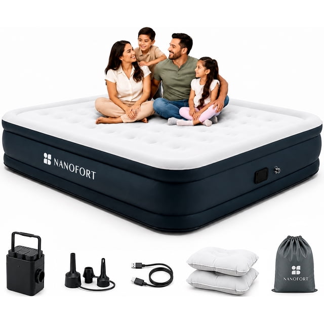 Colchon Inflable Queen Inflado Automatico Nanofort 500 Kg